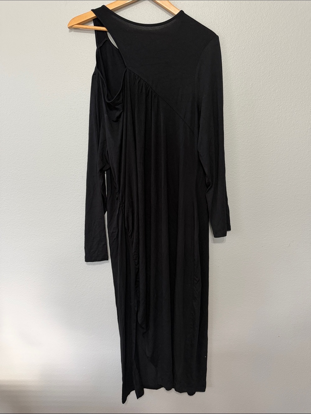 Classic One-Shoulder Black Asymmetric Long Sleeve‎ Dress 2X Future Collective